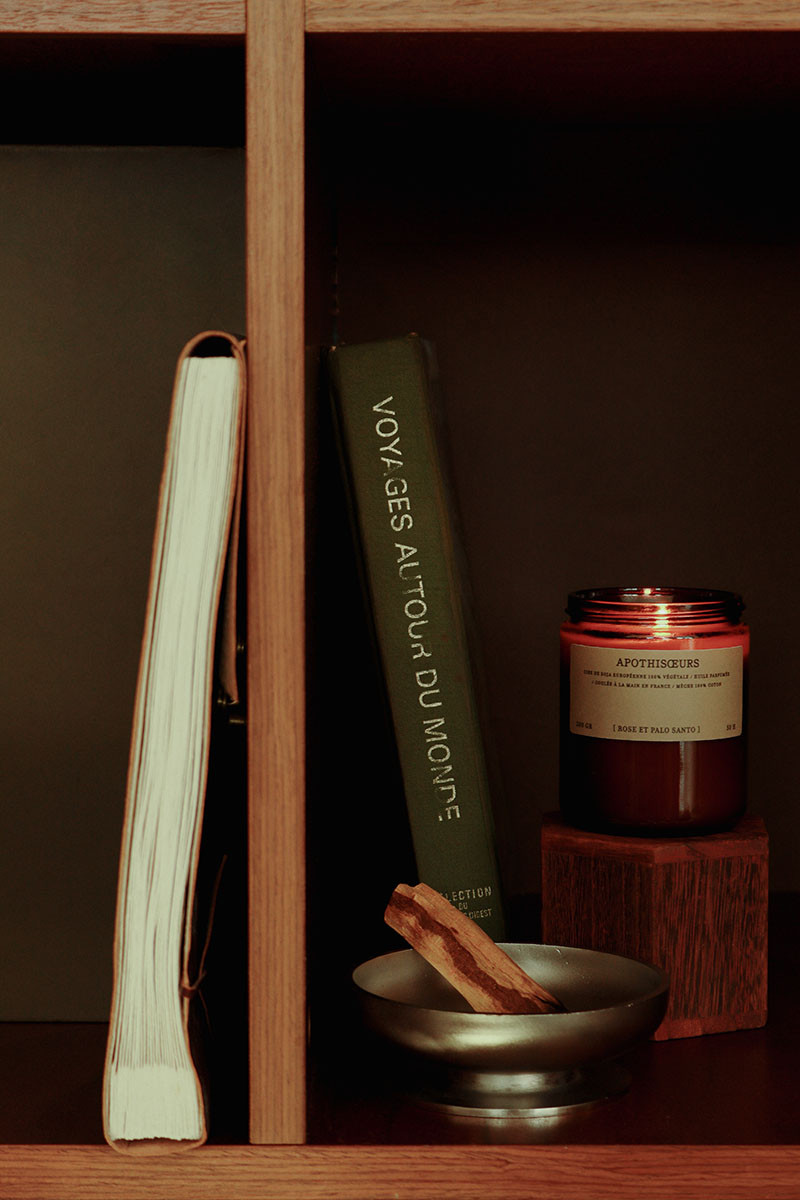 Bougie parfumée rose et palo santo - 200gr