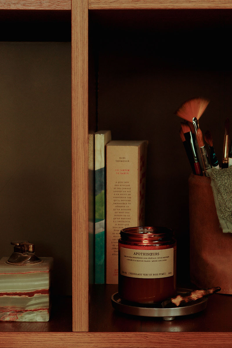 Bougie parfumée feuillage vert et bois fumé - 200gr